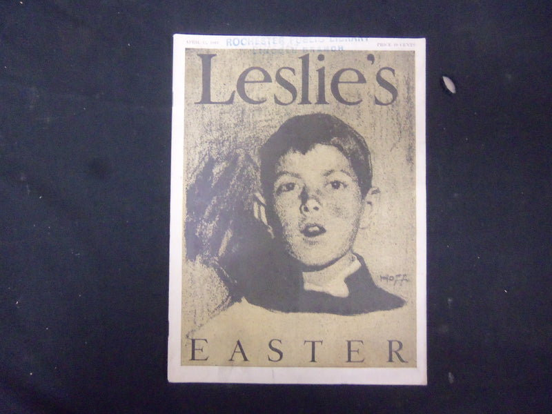 1922 APRIL 15 LESLIE'S WEEKLY MAGAZINE - GREAT COVER, PHOTOS & ADS - ST 3484