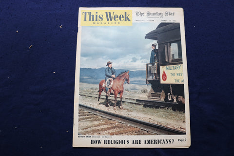 1952 MARCH 30 THIS WEEK MAGAZINE - BLOOD BANK ON RAILS COVER - E 22940