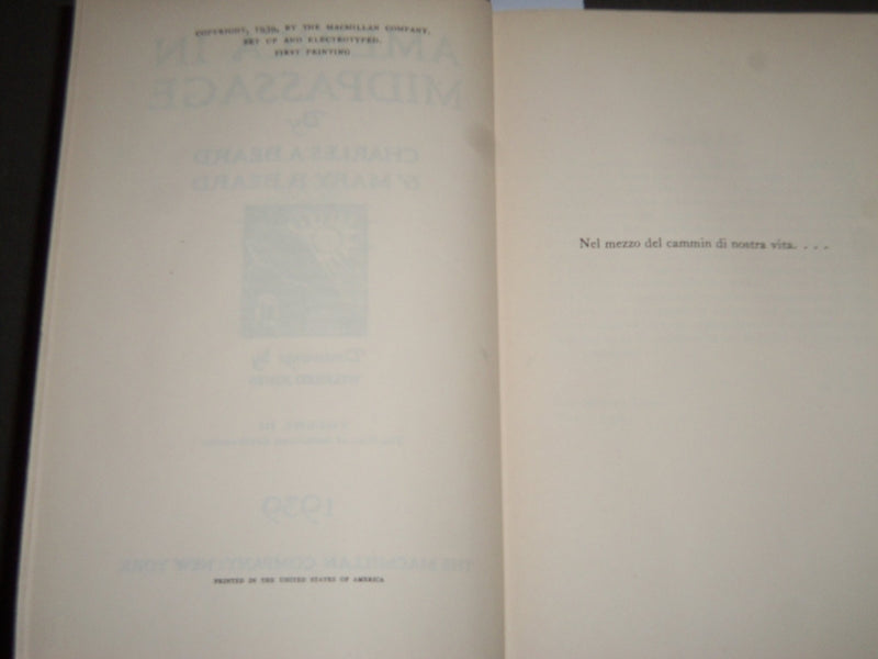 1939 AMERICA IN MIDPASSAGE BY CHARLES & MARY BEARD VOLUME NO. 3 - KD 4457