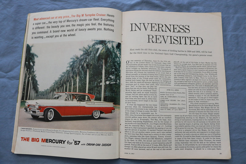 1957 JUNE 10 SPORTS ILLUSTRATED MAGAZINE - CARY MIDDLECOFF COVER - ST 5505K