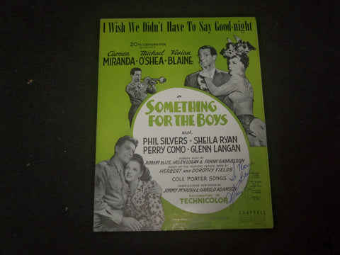 PERRY COMO SOMETHING FOR THE BOYS AUTOGRAPHED SHEET MUSIC - AM 78