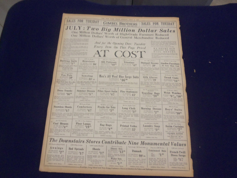 1920 JULY 4 NEW YORK TIMES - CONVENTION ADJOURNS TO 10 A.M. MONDAY - NT 9320