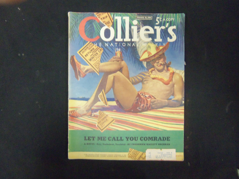 1940 FEB 10 COLLIER'S MAGAZINE - GREAT ILLUSTRATIONS, ARTICLES & ADS - ST 3657
