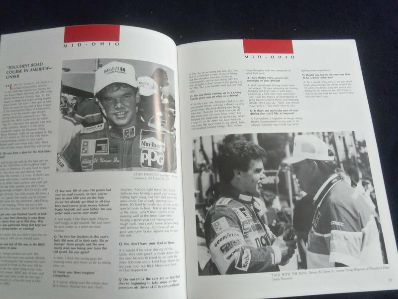1986 AUGUST 29-31 ESCORT RADAR WARNING 200 RACING PROGRAM - CART INDY - SP 3929L