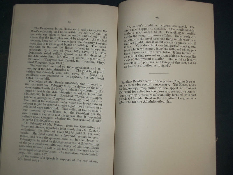 1896 THE RECORD OF THOMAS B. REED - MASSACHUSETTS - J 4664