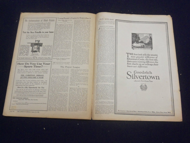 1920 AUGUST 28 CHRISTIAN HERALD MAGAZINE - NICE ILLUSTRATED COVER - ST 6593