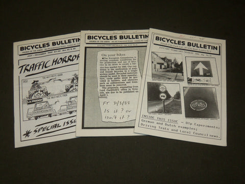 1986-1988 BICYCLES BULLETIN- FRIENDS OF THE EARTH MAGAZINE LOT OF 3 - O 3264