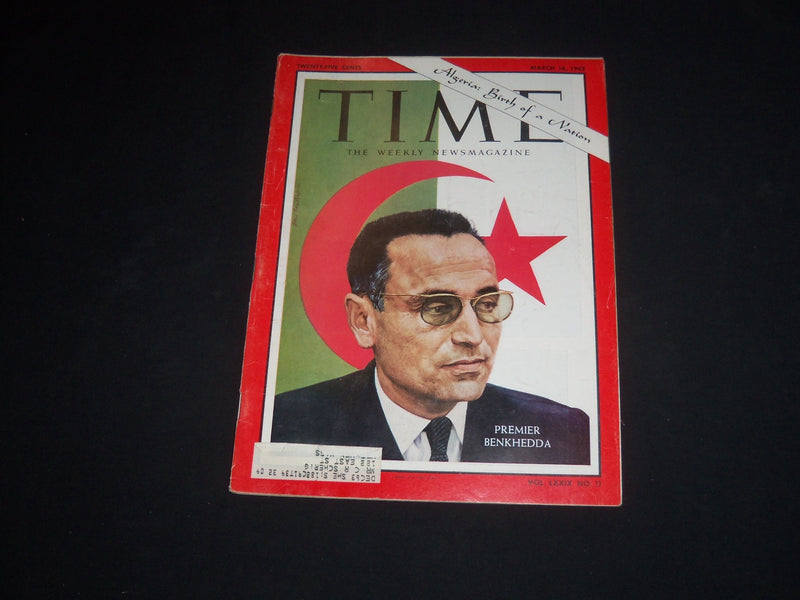 1962 MARCH 16 TIME MAGAZINE - PREMIER BENYOUSSEF GENKHEDDA - T 1839