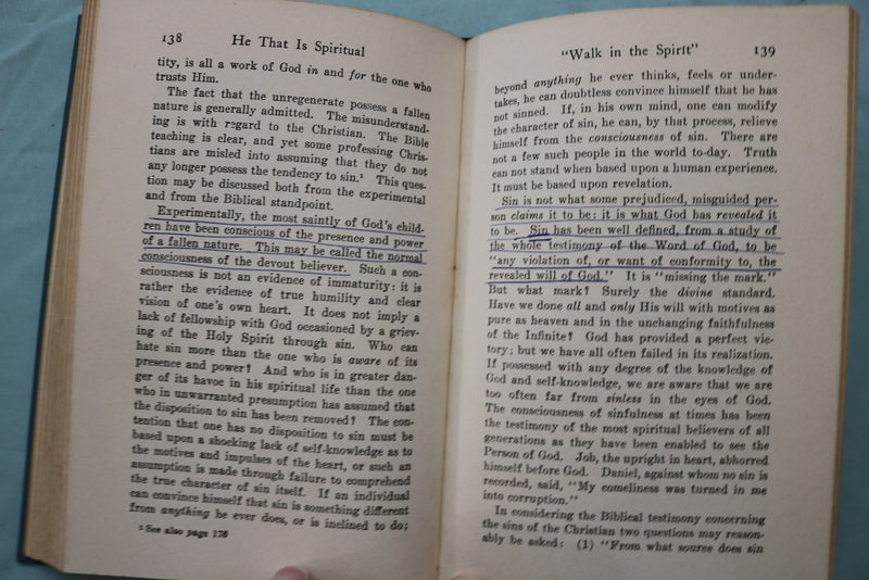 1965 HE THAT IS SPIRITUAL HARDCOVER BOOK BY LEWIS CHAFER - KD 9641