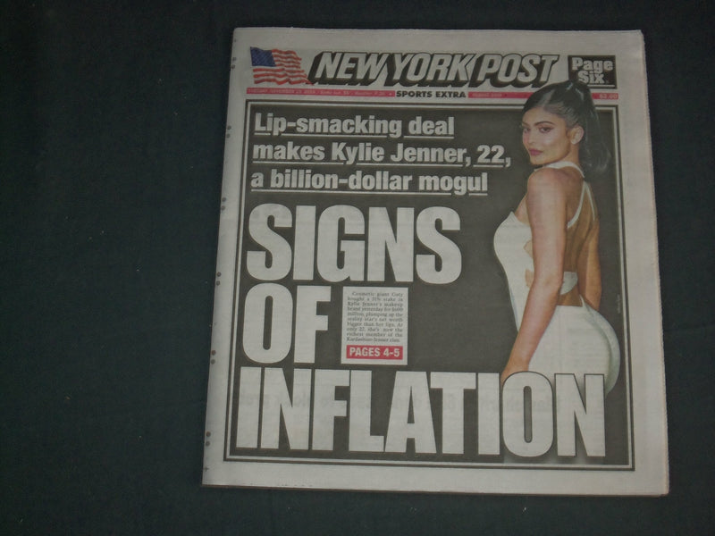 2019 NOVEMBER 19 NEW YORK POST NEWSPAPER - KYLIE JENNER $600 MILLION DEAL W/COTY