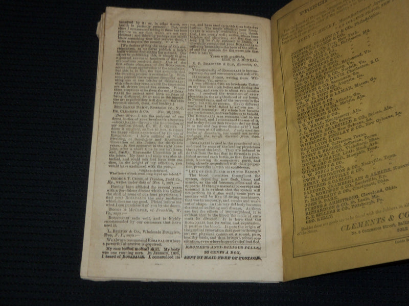 1873 ROSADALIS ALMANAC - SOFTCOVER - FLESH IN THE BLOOD - J 6868