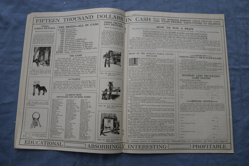 1914 MARCH WOMAN'S WORLD MAGAZINE - ILLUSTRATIONS/STORIES/ADS - SP 4783I