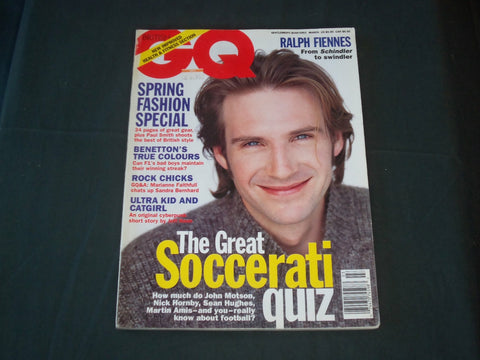 1995 MARCH GQ MAGAZINE - RALPH FIENNES COVER - BRITISH EDITION - B 5961