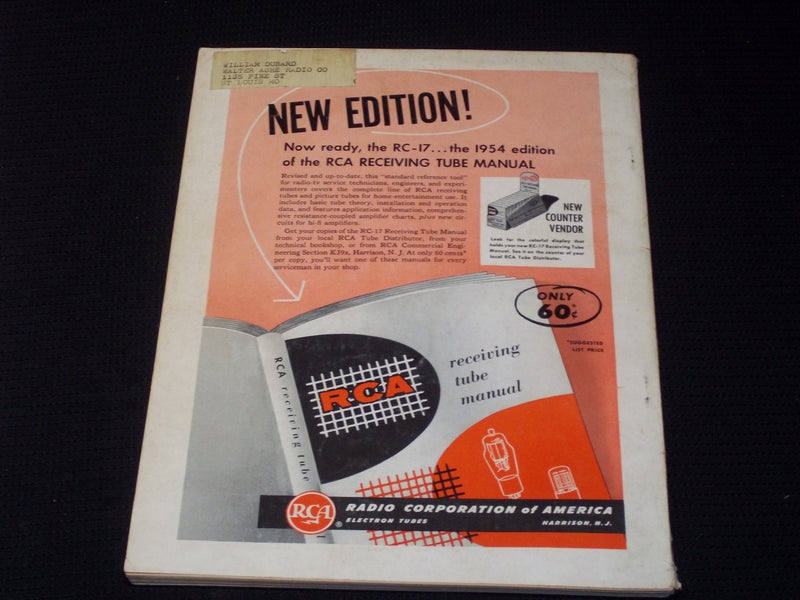 1954 NOVEMBER RADIO-ELECTRONICS MAGAZINE NICE COVERS & INSIDE CONTENT - E 2313