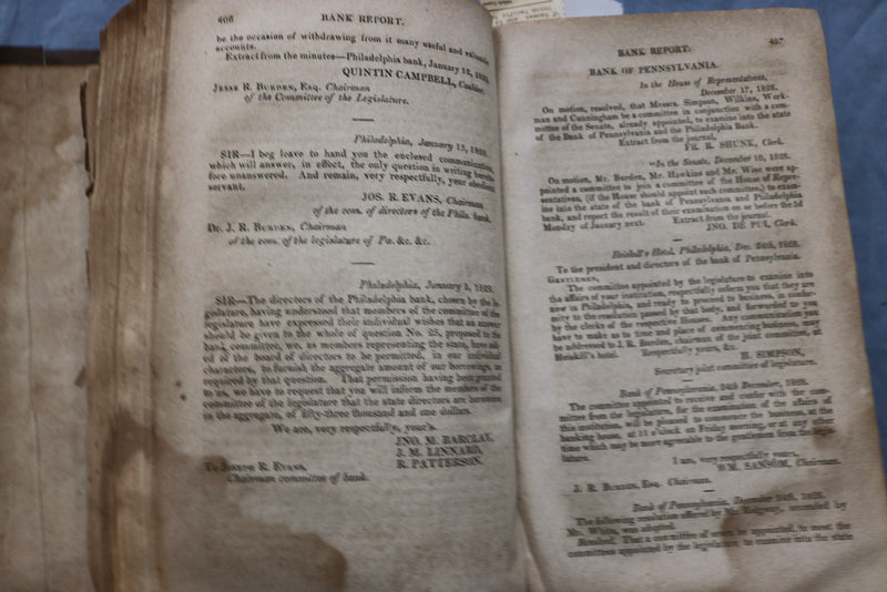 1828 PENNSYLVANIA SENATE JOURNAL 1828-29 SESSION VOL II - FOLD-OUTS - KD 9591