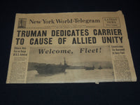 1945 OCTOBER 27 NEW YORK WORLD TELEGRAM - TRUMAN DEDICATES CARRIER - NP 4252N