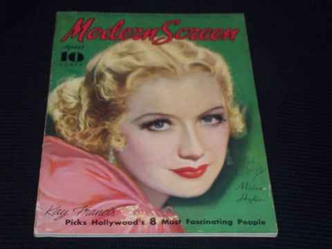 1935 APRIL MODERN SCREEN MAGAZINE - MIRIAM HOPKINS COVER - E 16869