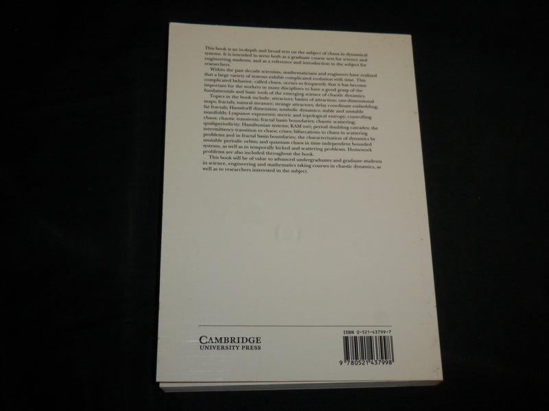 1993 CHAOS IN DYNAMICAL SYSTEMS SOFTCOVER BOOK BY EDWARD OTT - KD 7026