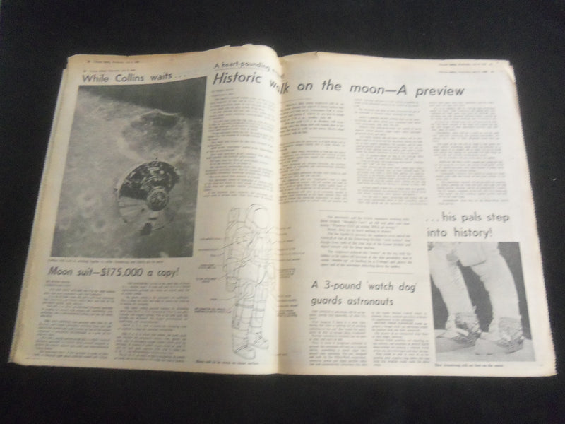 1969 JULY 9 CHICAGO AMERICAN TODAY NEWSPAPER -PREVIEW OF MOON LANDING - NP 5835