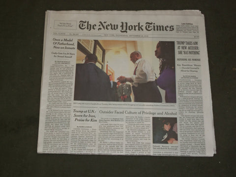 2018 SEPTEMBER 26 NEW YORK TIMES - BILL COSBY SENTENCED TO 3 TO 10 YEARS