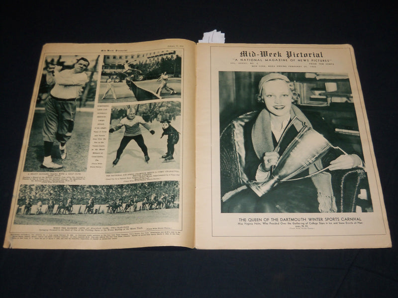1933 FEBRUARY 25 MID-WEEK PICTORIAL MAGAZINE SECTION - HOOVER - GEHRIG - NP 4526