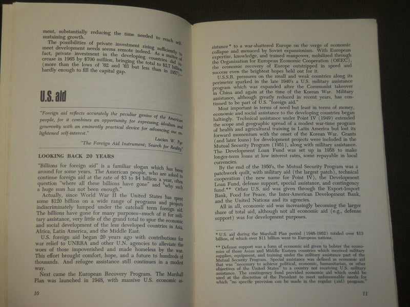 1916 FOREIGN AID AT THE CROSSROADS LEAGUE OF WOMEN VOTERS BOOK - J 3616