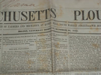 1846 OCTOBER 24 MASSACHUSETTS PLOUGHMAN NEWSPAPER - SANTA CLARA LETTER - NP 5134