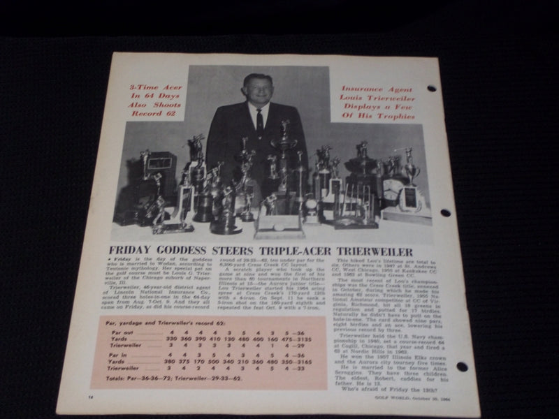 1964 OCTOBER 30 GOLF WORLD MAGAZINE - TRANS-MISS MISSES FRONT COVER - E 7373