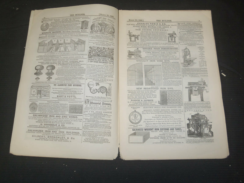 1865 MARCH 25 THE BUILDER ARCHITECT MAGAZINE - ILLUSTRATIONS - ST 415H