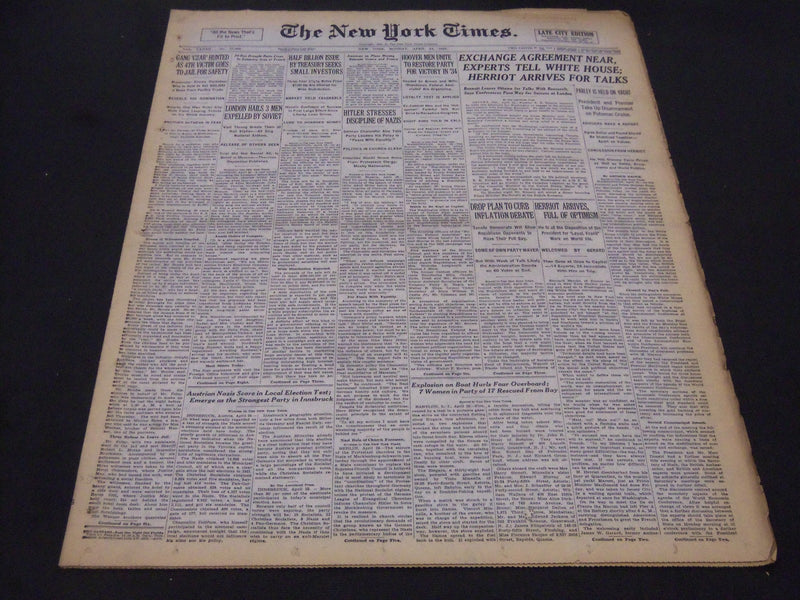 1933 APRIL 24 NEW YORK TIMES - HITLER STRESSES DISCIPLINE OF NAZIS - NT 5243