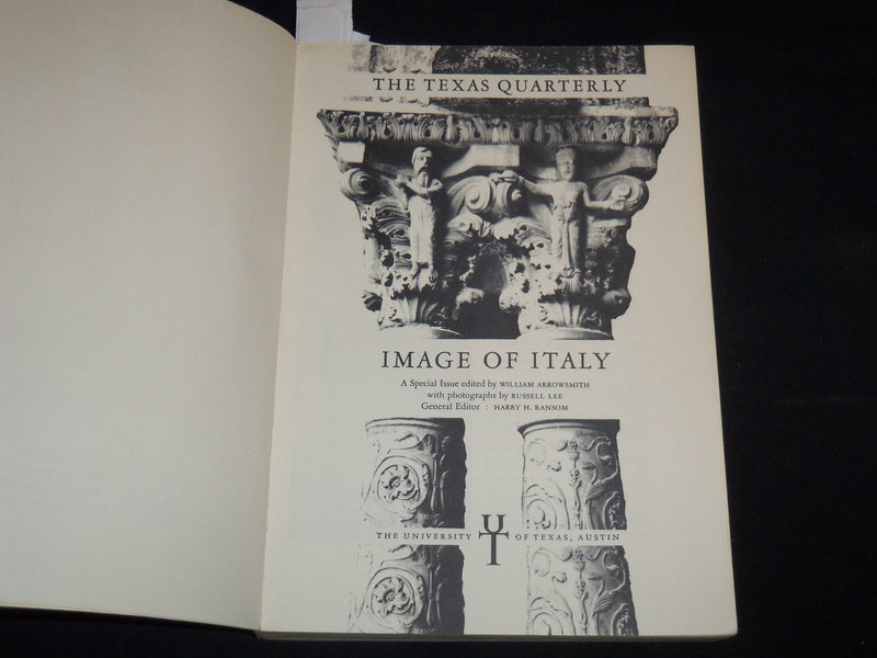1961 SUMMER THE TEXAS QUARTERLY MAGAZINE - IMAGE OF ITALY - KD 2057H