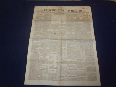 1846 MARCH 14 MASSACHUSETTS PLOUGHMAN NEWSPAPER - HARRIET BEECHER STOWE- NP 5121