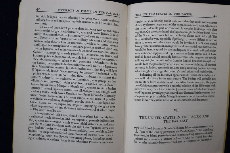 1934 CONFLICTS OF POLICY IN THE FAR EAST SOFTCOVER BOOK BY G. BLAKESLEE - K 1560