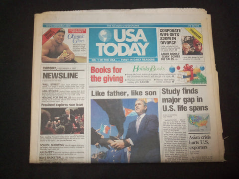 1997 DECEMBER 4 USA TODAY NEWSPAPER - MAJOR GAP IN U.S. LIFE SPANS - NP 7888