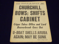 1942 FEBRUARY 20 NEW YORK DAILY NEWS - CHURCHILL BOWS: SHIFTS CABINET - NP 1906
