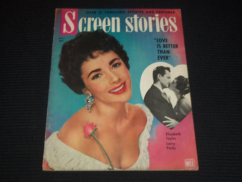 1952 MAY SCREEN STORIES MAGAZINE - ELIZABETH TAYLOR COVER - E 12312