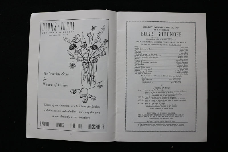 1945-1947 CIVIC OPERA HOUSE PROGRAMS - CHICAGO, ILLINOIS - LOT OF 2 - K 1994