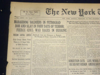 1918 FEBRUARY 18 NEW YORK TIMES - MARAUDING SOLDIERS IN CETROGRAD - NT 8245