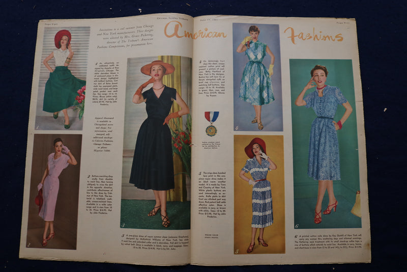 1951 JUNE 17 CHICAGO TRIBUNE MAGAZINE - PEGGY TAYLOR COVER - E 22870
