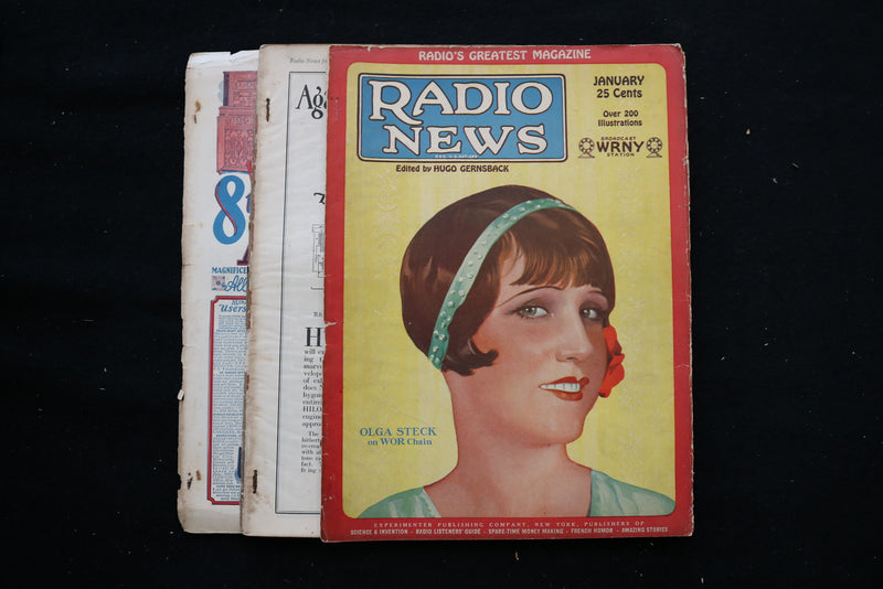 1928 JANUARY RADIO NEWS MAGAZINE - OLGA STECK ON WOR CHAIN COVER - E 10566