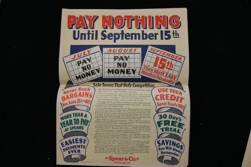 1929 SPEAR & CO. SALES BROCHURES & ENVELOPE - K 1927