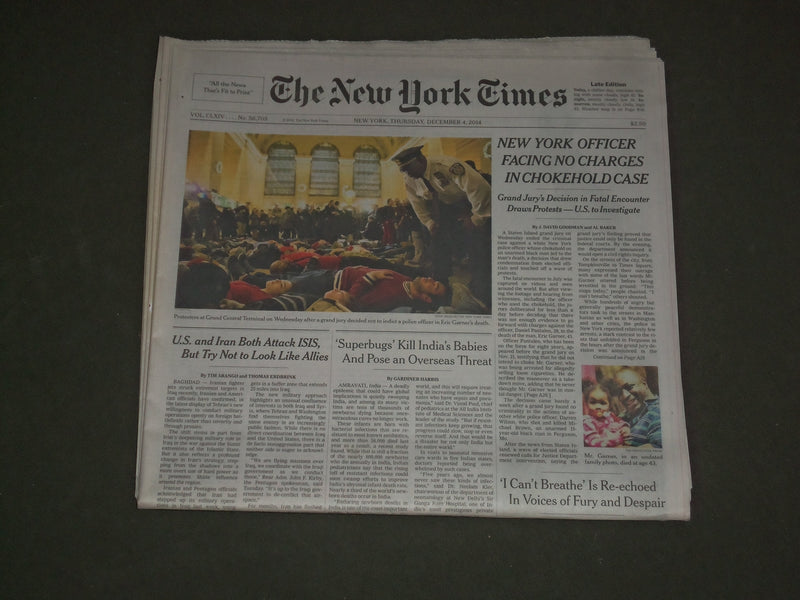 2014 DECEMBER 4 NEW YORK TIMES - NY OFFICIER NO CHARGES IN ERIC GARNER DEATH