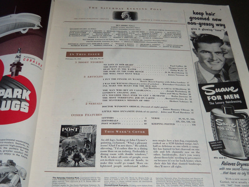 1952 FEBRUARY 23 THE SATURDAY EVENING POST MAGAZINE - ILLUSTRATED COVER- SP 1904