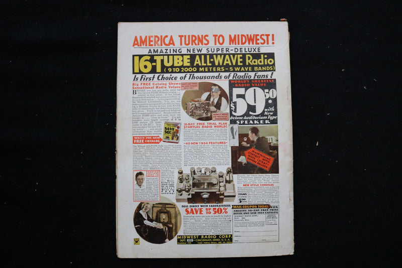 1934 APRIL RADIO-CRAFT MAGAZINE - RADIO SET PRINTS NEWSPAPER COVER - E 10558