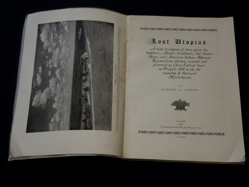1947 LOST UTOPIAS SOFTCOVER BOOK BY HARRIET E. O'BRIEN - THIRD EDITION - J 7142