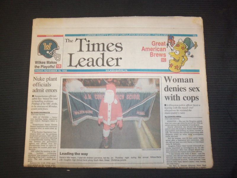1993 NOVEMBER 19 WILKES-BARRE TIMES LEADER- WOMAN DENIES SEX WITH COPS - NP 7561