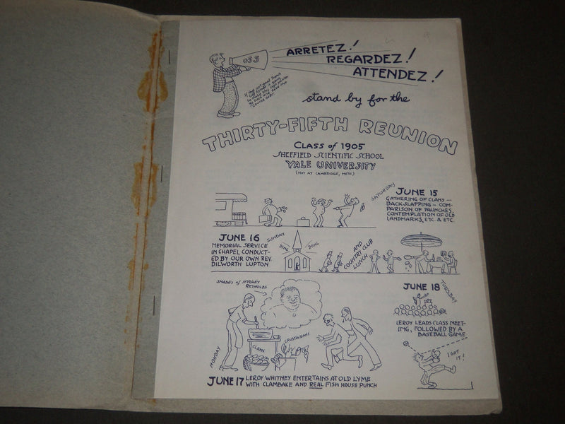 1940 YALE 35TH REUNION OF 1905 SOFTCOVER PROGRAM - J 2330
