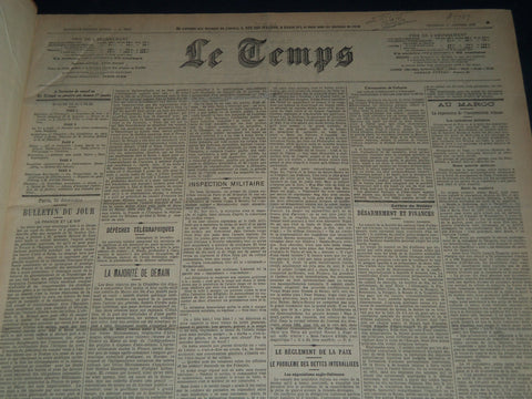 1926 JANUARY-MARCH LE TEMPS FRENCH NEWSPAPER BOUND VOLUME - VB 1