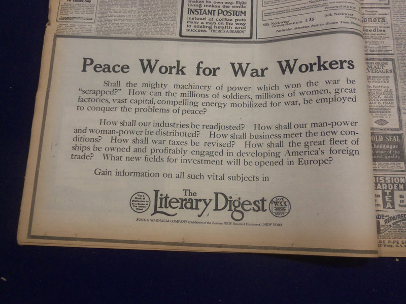 1918 DECEMBER 16 NEW YORK TIMES - WILSON CONFERS WITH CLEMENCEAU - NT 9185