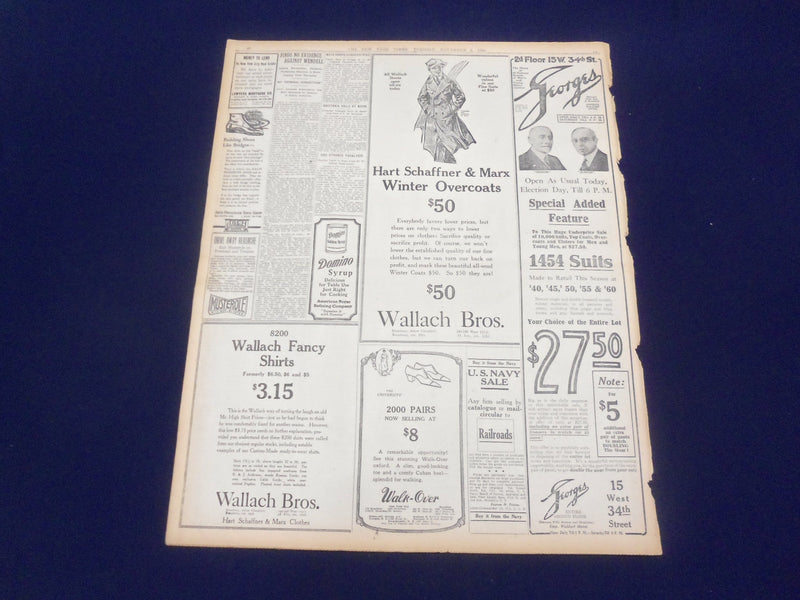 1920 NOVEMBER 2 NEW YORK TIMES - COX IS SURE, HARDING COMPLACENT - NT 8442
